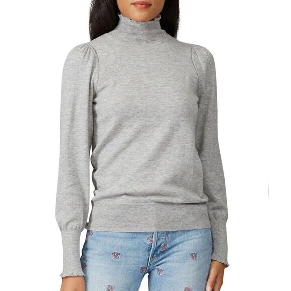La Vie Rebecca Taylor Sweater Women XS Gray Turtleneck Lightweight Wool Blend - Picture 1 of 14